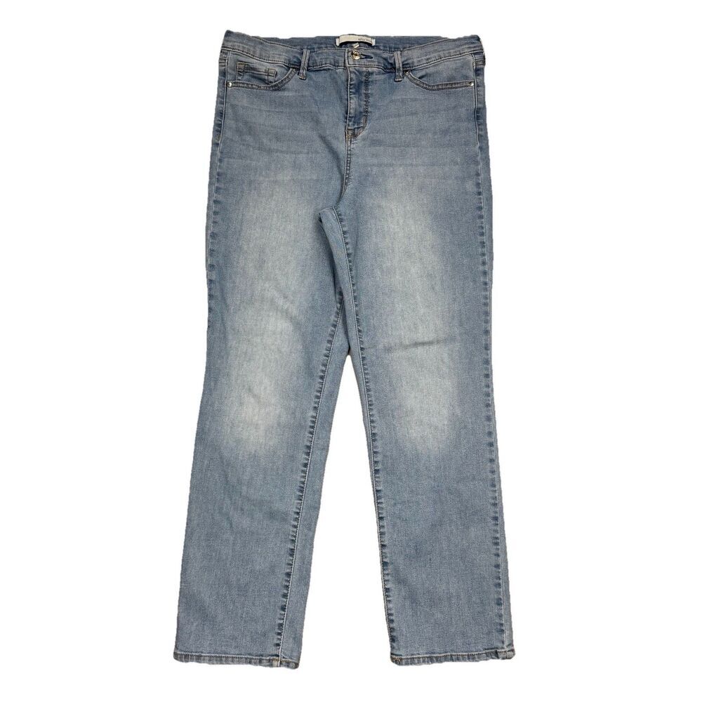 Ella Moss Straight Jeans Womens 12 Blue High Rise Stretch Denim Measures 34x27.5